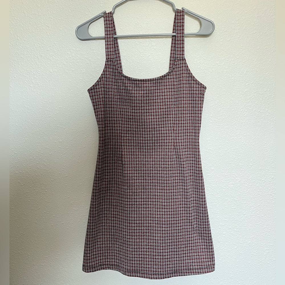 A-Line Mini Houndstooth/Plaid Dress